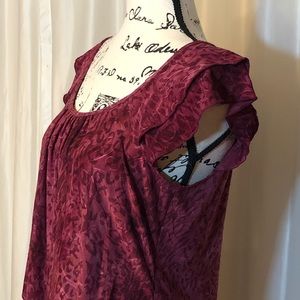 Medium Maroon Short Sleeved Blouse